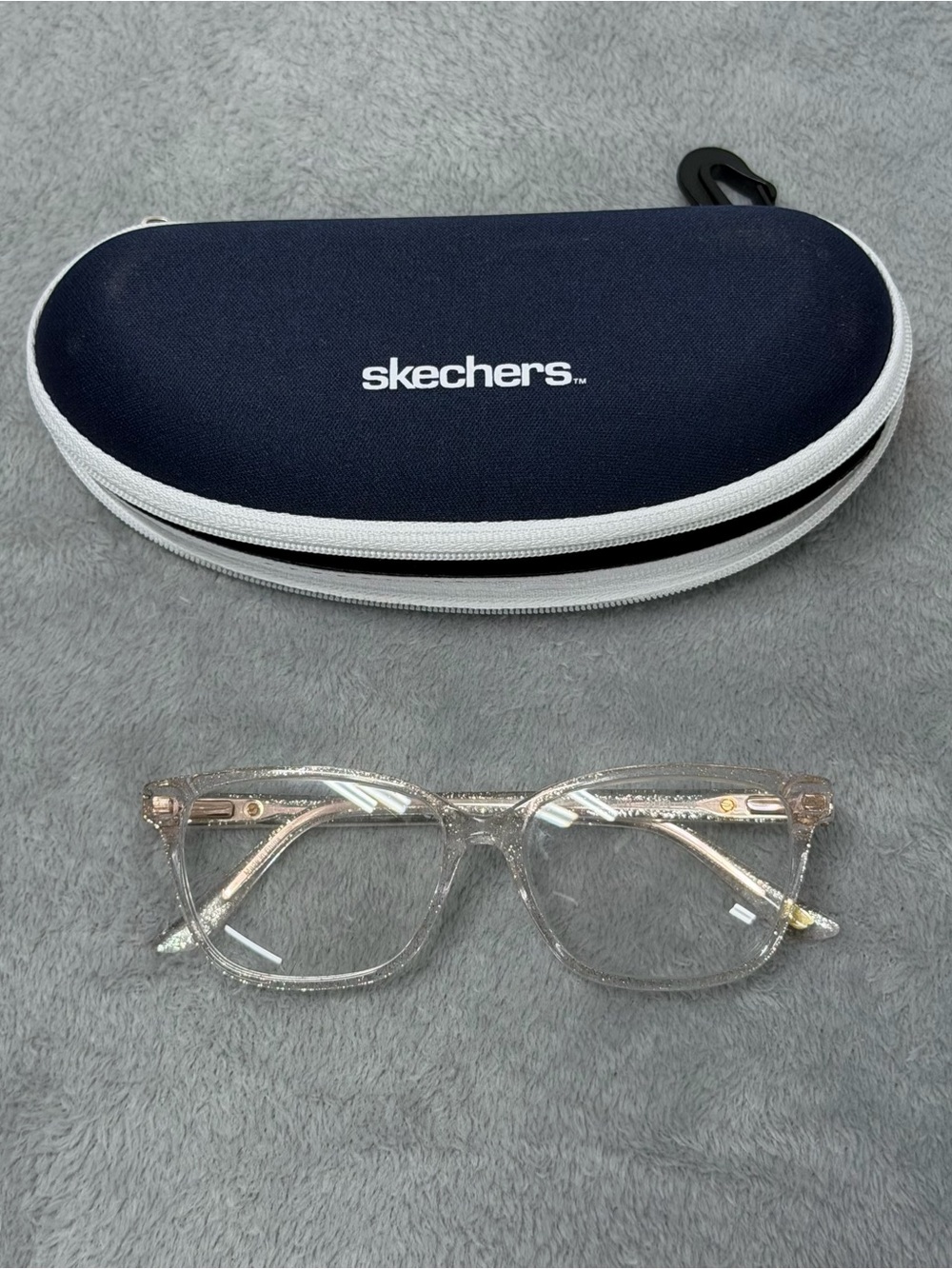 Skechers SE 1692 Youth Clear Glittery Eyeglass FRAMES ONLY 49-13-130